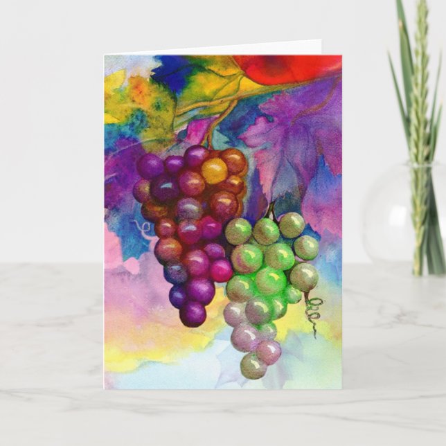 Colors of autumn grapevine card (Front)