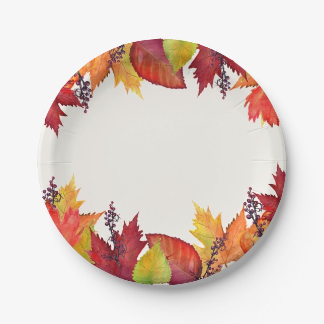 Colors of Autumn Paper Plates (Front)