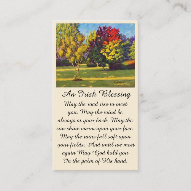 Colors of Autumn Sympathy Memorial Card (Front)
