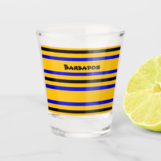 Colors of Barbados Flag Shot Glass (Front)