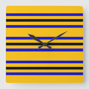 Colors of Barbados Flag Square Wall Clock