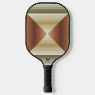 Colors Of Brown, Green And Tan Striped Pattern Art Pickleball Paddle