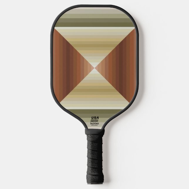 Colors Of Brown, Green And Tan Striped Pattern Art Pickleball Paddle (Front)