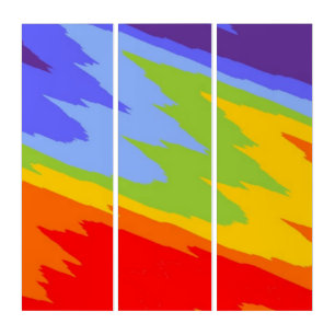 Colors of Chakras cracked waves Triptych