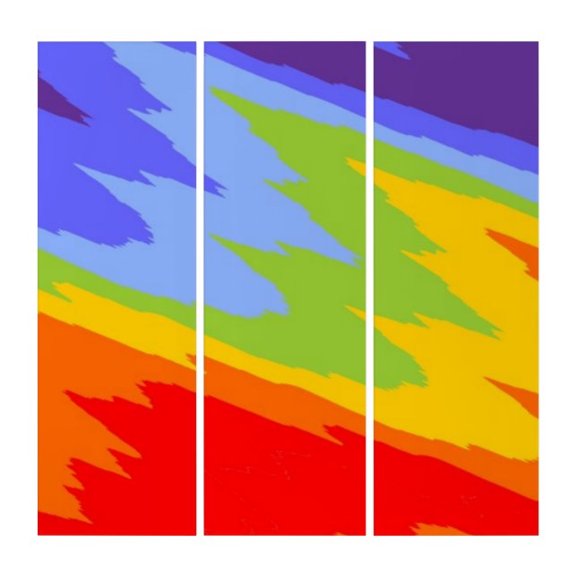 Colors of Chakras cracked waves Triptych (Front)