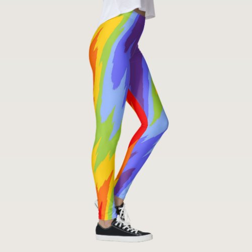 Colors of Chakras  Rainbow _ cracked edge II Leggings