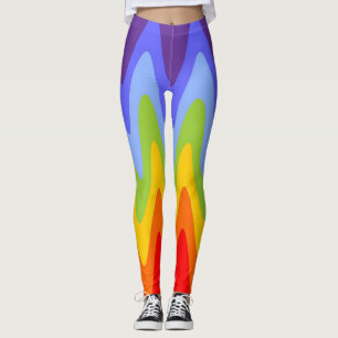 Colors of Chakras / Rainbow - waves high Leggings
