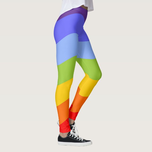 Colors of Chakras / Rainbow - waves Leggings (Right)
