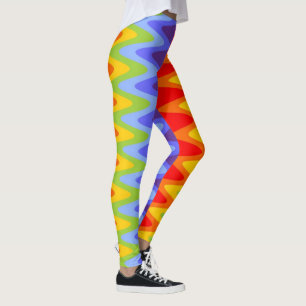 Colors of Chakras / Rainbow - zigzag chevrons I Leggings