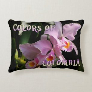 Colors of Colombia Cattleya Orchid Accent Pillow