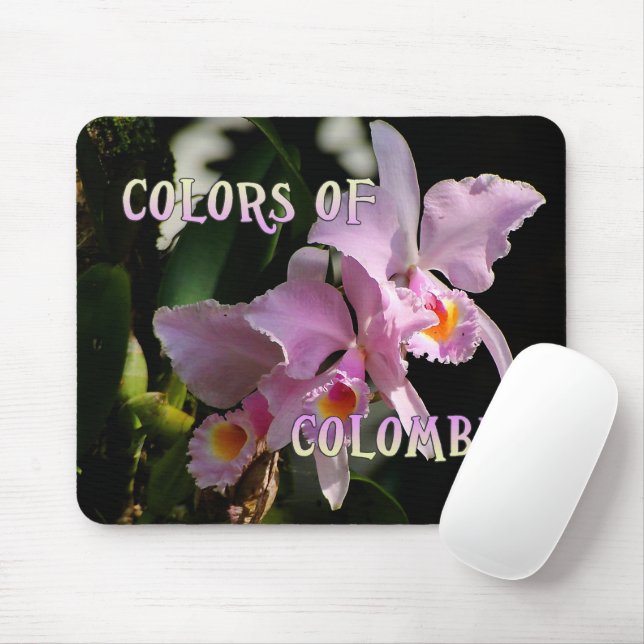 Colors of Colombia Cattleya Orchid Mouse pad (With Mouse)