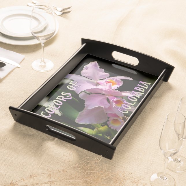 Colors of Colombia Cattleya Orchid Serving Tray (Front)