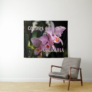 Colors of Colombia Cattleya Orchid Wall Tapestry