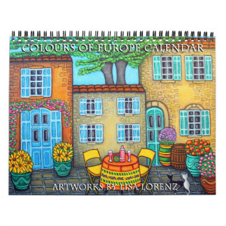 Colors of Europe 2-Page Calendar by Lisa Lorenz