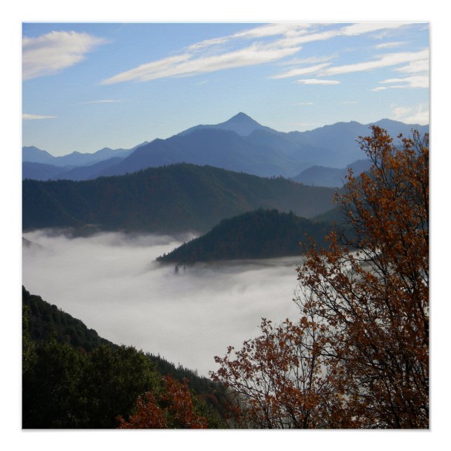 Colors of Fall with morning fog.... Poster (Front)
