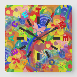 Colors of Flower Power + clock face