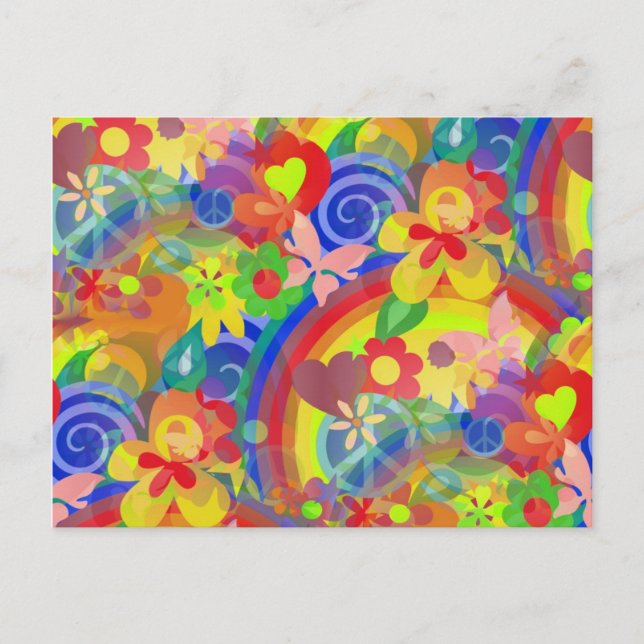 Colors Of Flower Power Postcard (Front)