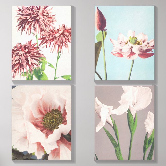 Colors of flowers canvas photo tile  (Front Set)
