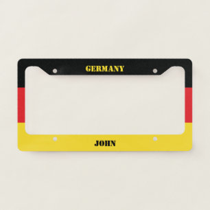 Colors of Germany Flag. Add Your Name. License Plate Frame
