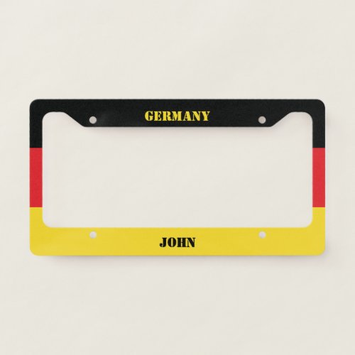 Colors of Germany Flag Add Your Name License Plate Frame