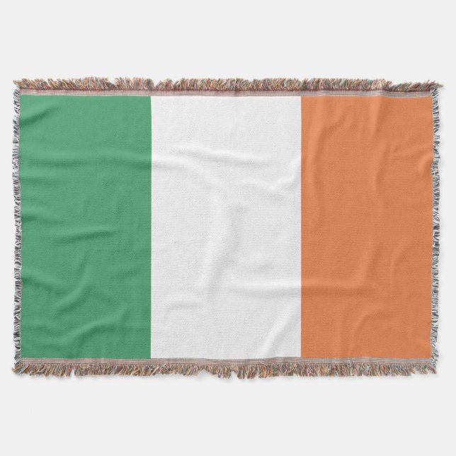 Colors of Ireland Flag. Throw Blanket (Front)