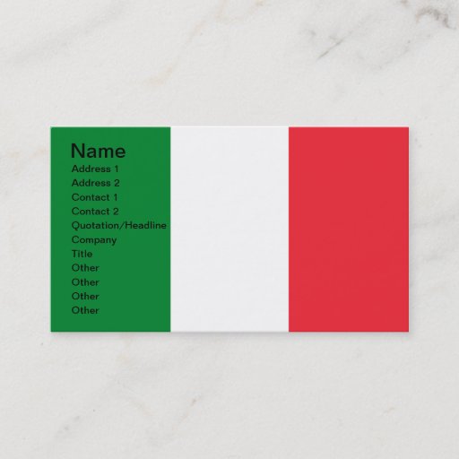 Customizable Colors of Italy Business Cards