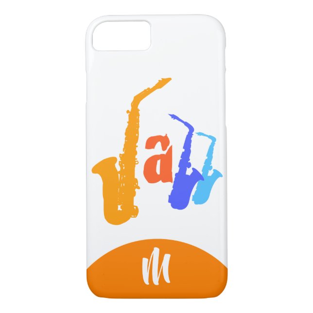 Colors of Jazz Monogram White iPhone Case (Back)