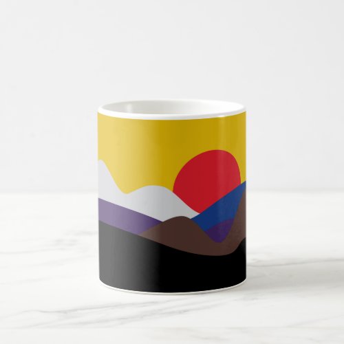 Colors of Jiu Jitsu Belts Minimalist Sun Coffee Mug