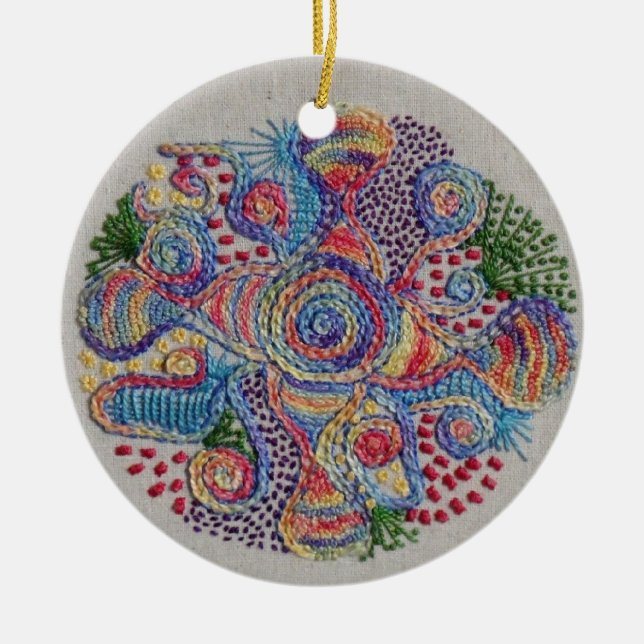 Colors of Life Mandala Ceramic Ornament (Front)
