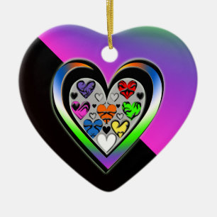 Colors of Love Ceramic Ornament