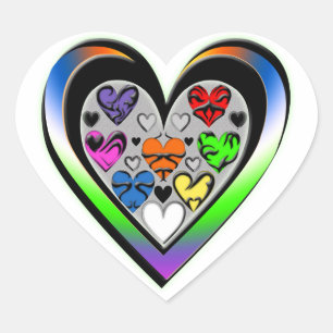 Colors of Love Heart Sticker
