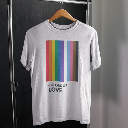 Colors of Love Rainbow Stripes Gay Pride T_Shirt