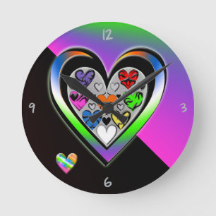 Colors of Love Round Clock