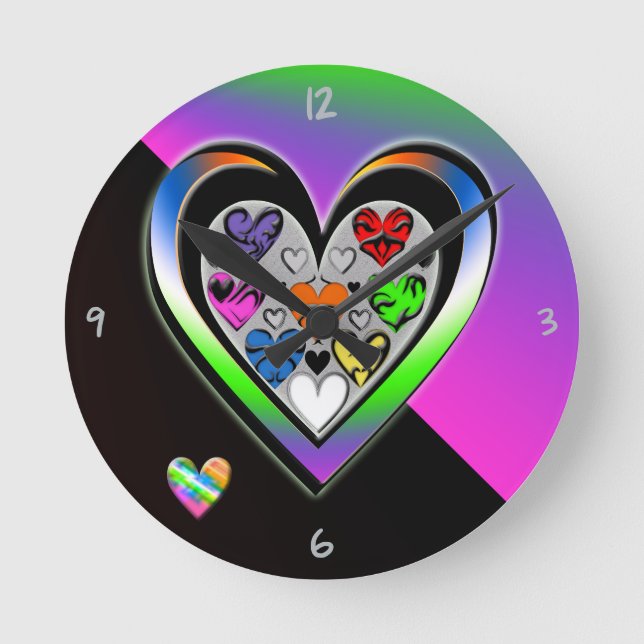 Colors of Love Round Clock (Front)