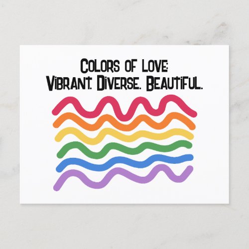 Colors of love Vibrant Diverse Beautiful Postcard
