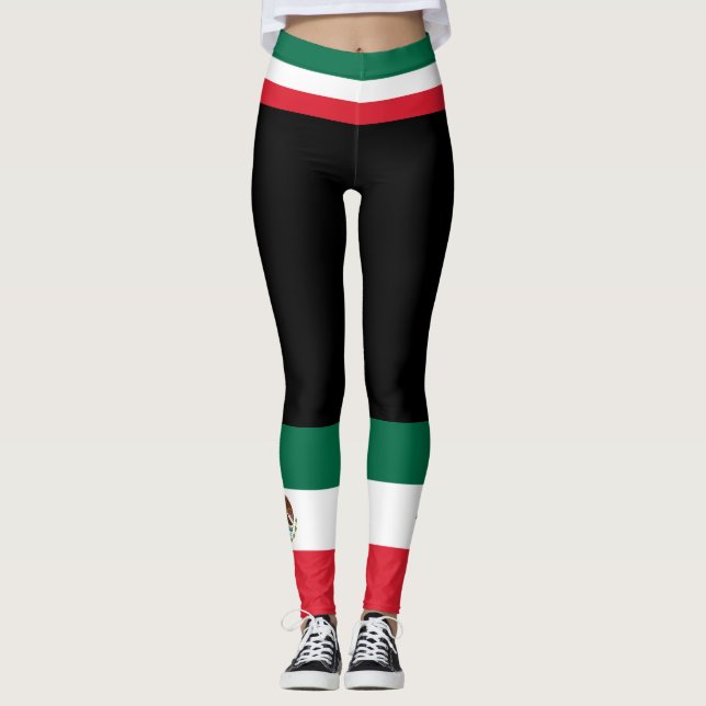 Colors of Mexico Flag Leggings (Front)