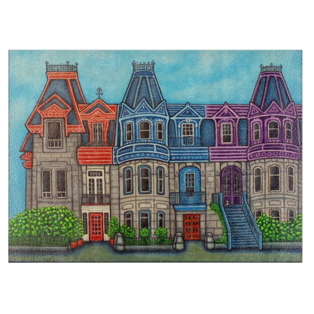 Colors of Montreal Cutting Board by Lisa Lorenz (Front)