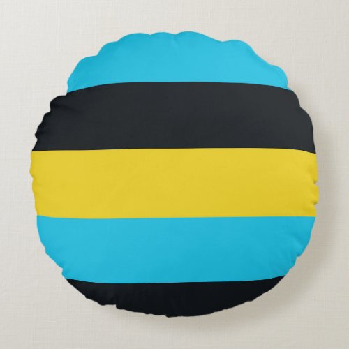 Colors of Nassau Flag Round Pillow