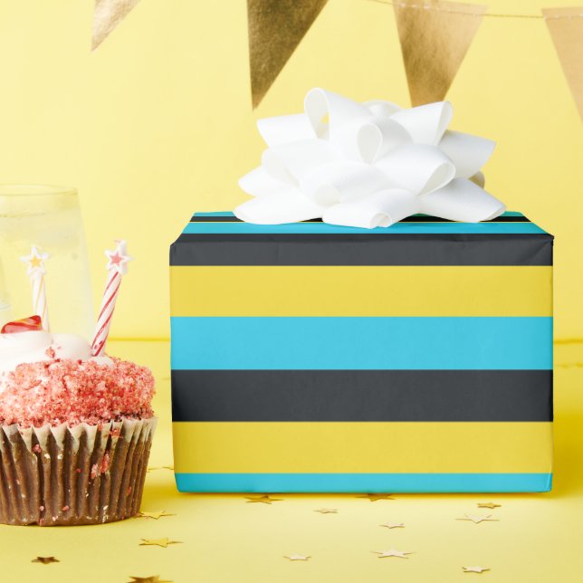 Colors of Nassau Flag  Wrapping Paper (Birthday Party)