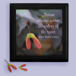 Colors of Nature Quote Photographic keepsake Gift Box<br><div class="desc">This wood keepsake box holds the words of Ralph Waldo Emerson "Nature always wears the colors of the spirit." Naturally beautiful, this box will hold treasures and keepsakes, desk supplies or jewelry. The colors of Nature are captured in photography of soft and subtle green, lilac and orange foliage of a...</div>