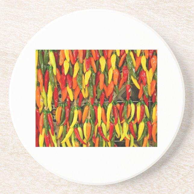 Colors of Peppers Drink Coaster (Front)