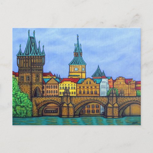 Colors of Prague Post Card by Lisa Lorenz