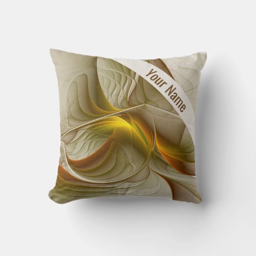 Colors of Precious Metals Abstract Art Name Throw Pillow