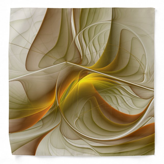 Colors of Precious Metals, Abstract Fractal Art Bandana (Front)