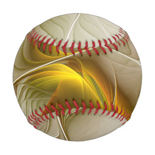 Colors of Precious Metals, Abstract Fractal Art Baseball