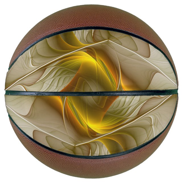 Colors of Precious Metals, Abstract Fractal Art Basketball (Front)