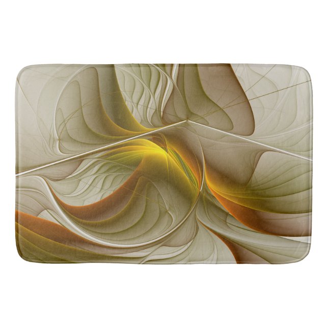 Colors of Precious Metals, Abstract Fractal Art Bath Mat (Front)