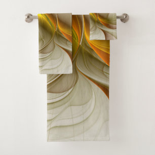 Colors of Precious Metals, Abstract Fractal Art Bath Towel Set
