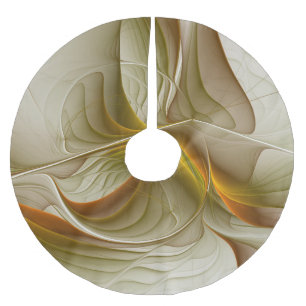 Colors of Precious Metals, Abstract Fractal Art Brushed Polyester Tree Skirt