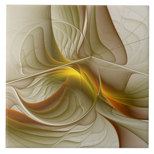 Colors of Precious Metals Abstract Fractal Art Ceramic Tile